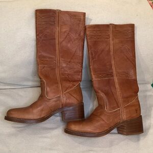 Frye Women's Tan Leather Heeled Boots